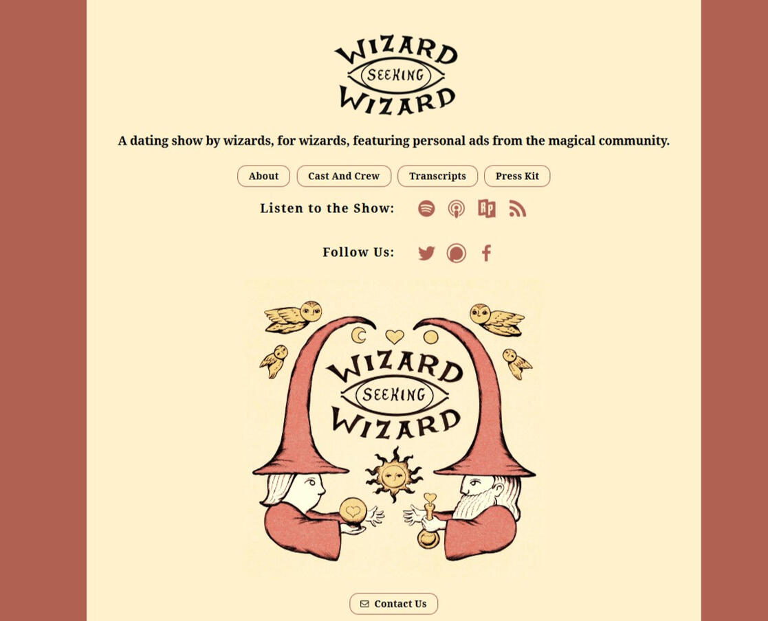 Wizard Seeking Wizard website screenshot